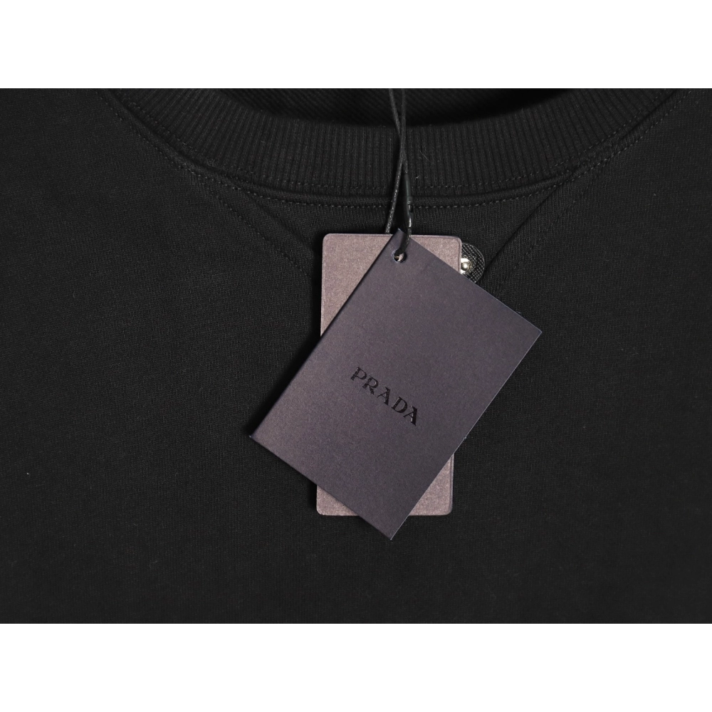 Prada Triangle Logo Crewneck Sweatshirt TSK1,Prada Sweatshirt,Sweatshirt,APPAREL