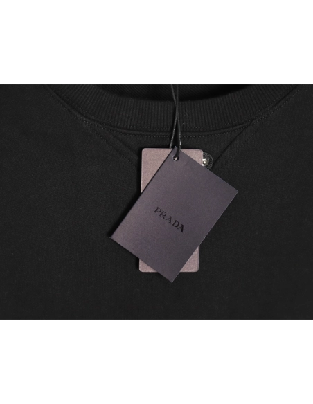 Prada Triangle Logo Crewneck Sweatshirt TSK1,Prada Sweatshirt,Sweatshirt,APPAREL