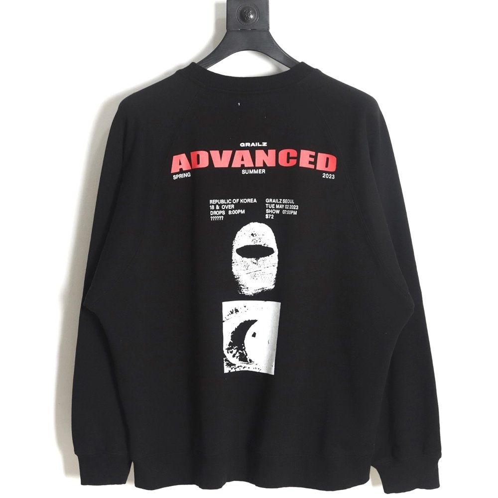 Grailz Masked Print Crew Neck Sweatshirt TSK1,Grailz Sweatshirt,Sweatshirt,APPAREL