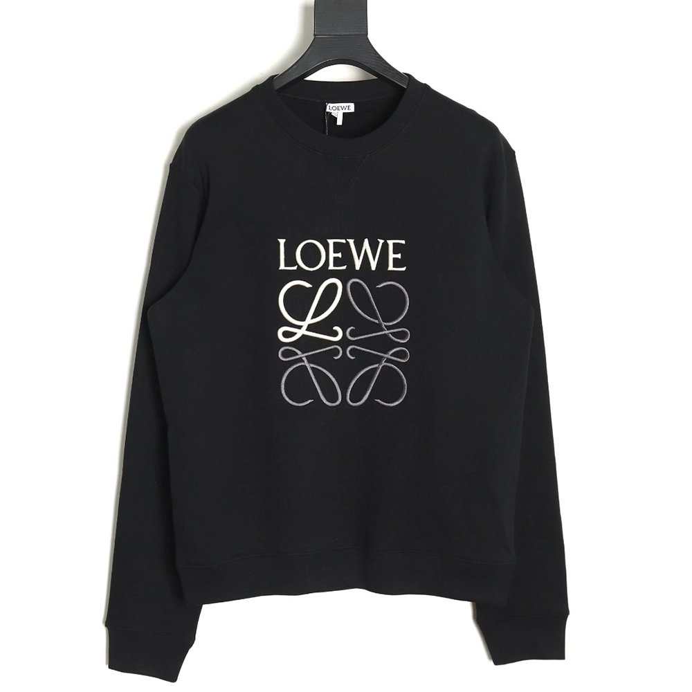 Loewe Anagram embroidered longsleeved crewneck sweatshirt,Loewe Sweatshirt,Sweatshirt,APPAREL