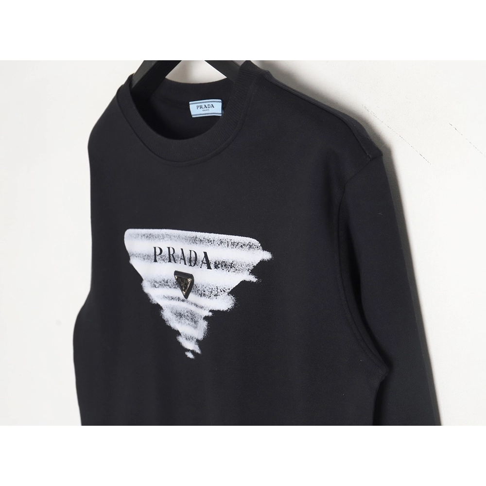 Prada 24SS phantom triangle logo printed crew neck sweatshirt TSK2,Prada Sweatshirt,Sweatshirt,APPAREL