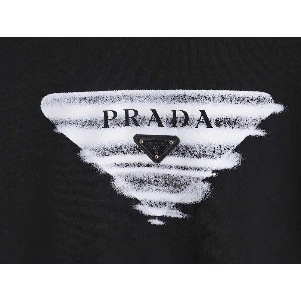 Prada 24SS phantom triangle logo printed crew neck sweatshirt TSK2,Prada Sweatshirt,Sweatshirt,APPAREL