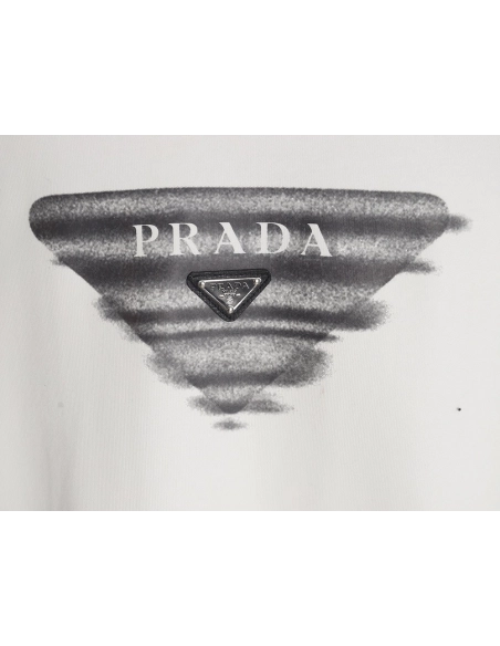 Prada 24SS phantom triangle logo printed crew neck sweatshirt TSK1,Prada Sweatshirt,Sweatshirt,APPAREL