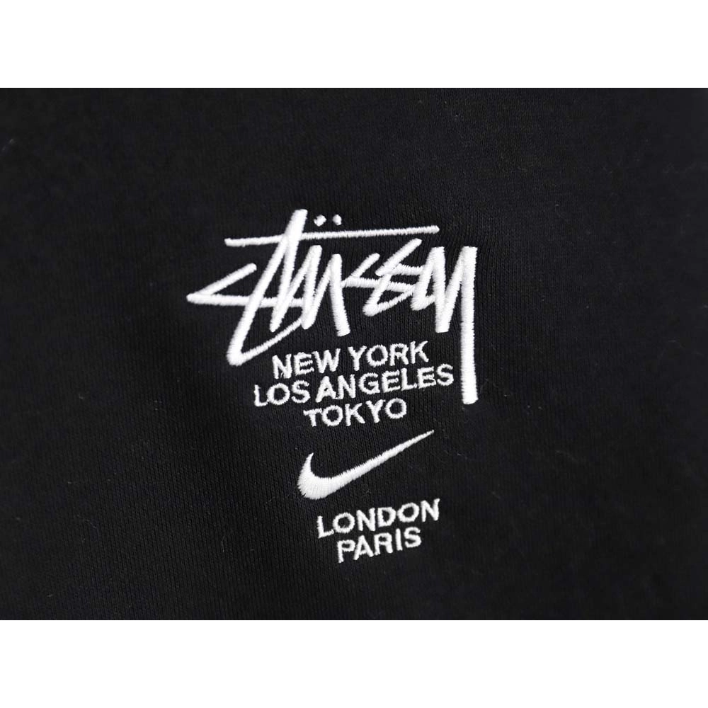 Nike x Stussy Nike Stussy joint 23SS solid color embroidered logo velvet sweatshirt_CM_1,Stussy Sweatshirt,Sweatshirt,APPAREL