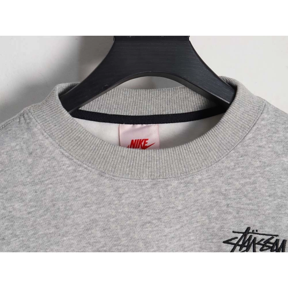 Nike x Stussy Nike Stussy joint 23SS solid color embroidered logo velvet sweatshirt,Stussy Sweatshirt,Sweatshirt,APPAREL