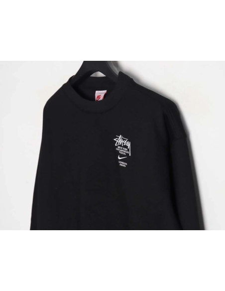 Nike x Stussy Nike Stussy joint 23SS solid color embroidered logo velvet sweatshirt_CM_1,Nike Sweatshirt,Sweatshirt,APPAREL