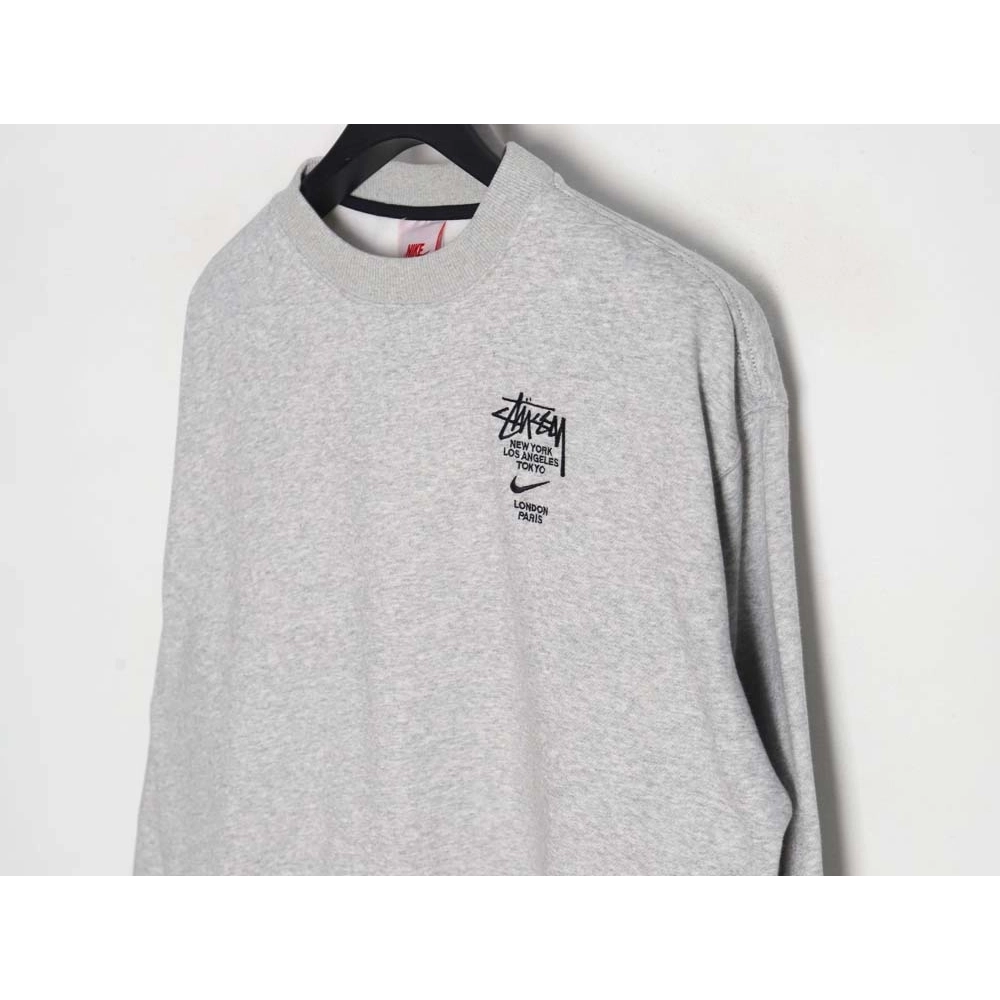 Nike x Stussy Nike Stussy joint 23SS solid color embroidered logo velvet sweatshirt,Nike Sweatshirt,Sweatshirt,APPAREL