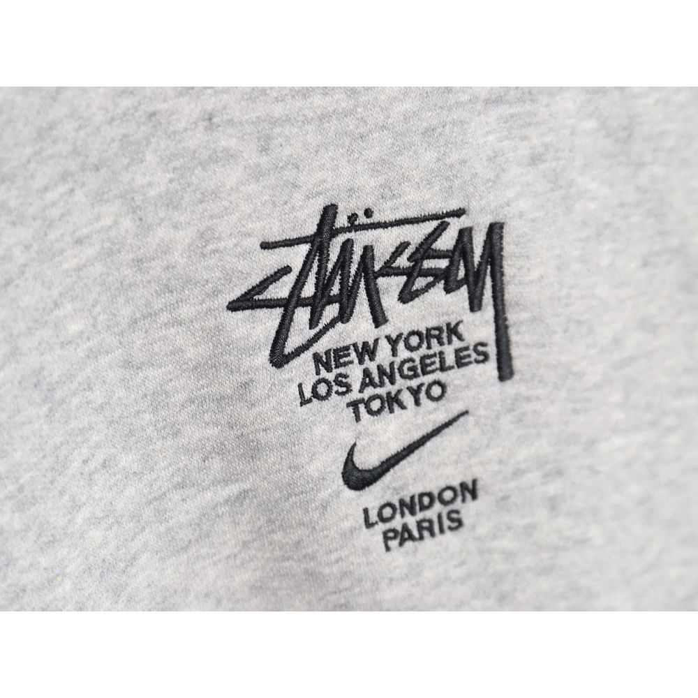 Nike x Stussy Nike Stussy joint 23SS solid color embroidered logo velvet sweatshirt,Nike Sweatshirt,Sweatshirt,APPAREL