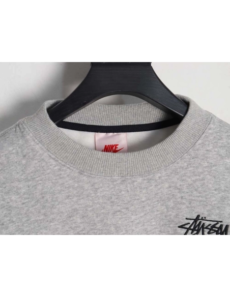 Nike x Stussy Nike Stussy joint 23SS solid color embroidered logo velvet sweatshirt,Nike Sweatshirt,Sweatshirt,APPAREL