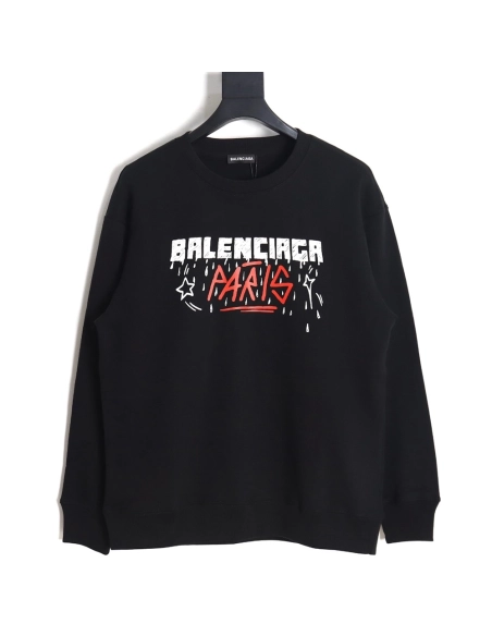 Balenciaga 23Fw graffiti lettering print crew neck sweatshirt,Balenciaga Sweatshirt,Sweatshirt,APPAREL