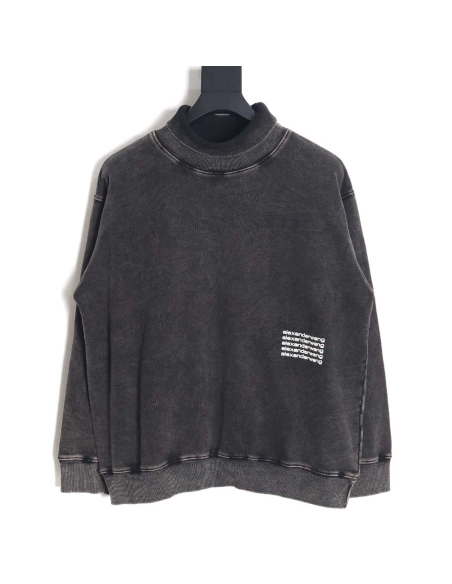 ALEXANDE WANG Alexander Wang\Alexander Wang washed distressed letter sweatshirt,Alexander Wang Sweatshirt,Sweatshirt,APPAREL