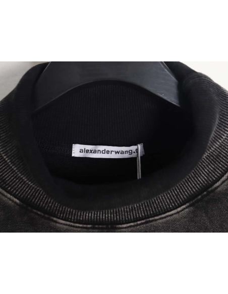 ALEXANDE WANG Alexander Wang\Alexander Wang washed distressed letter sweatshirt,Alexander Wang Sweatshirt,Sweatshirt,APPAREL