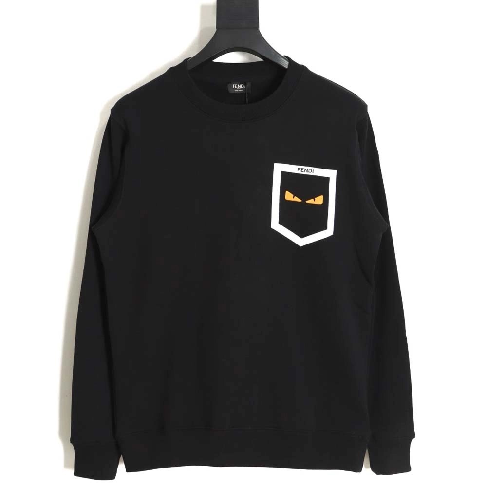 FENDI Fendi FD fake pocket monster eyes round neck sweatshirt_CM_1,Fendi Sweatshirt,Sweatshirt,APPAREL