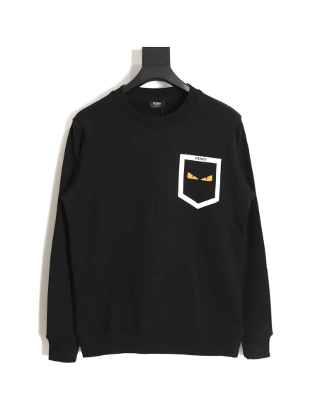 FENDI Fendi FD fake pocket monster eyes round neck sweatshirt_CM_1,Fendi Sweatshirt,Sweatshirt,APPAREL