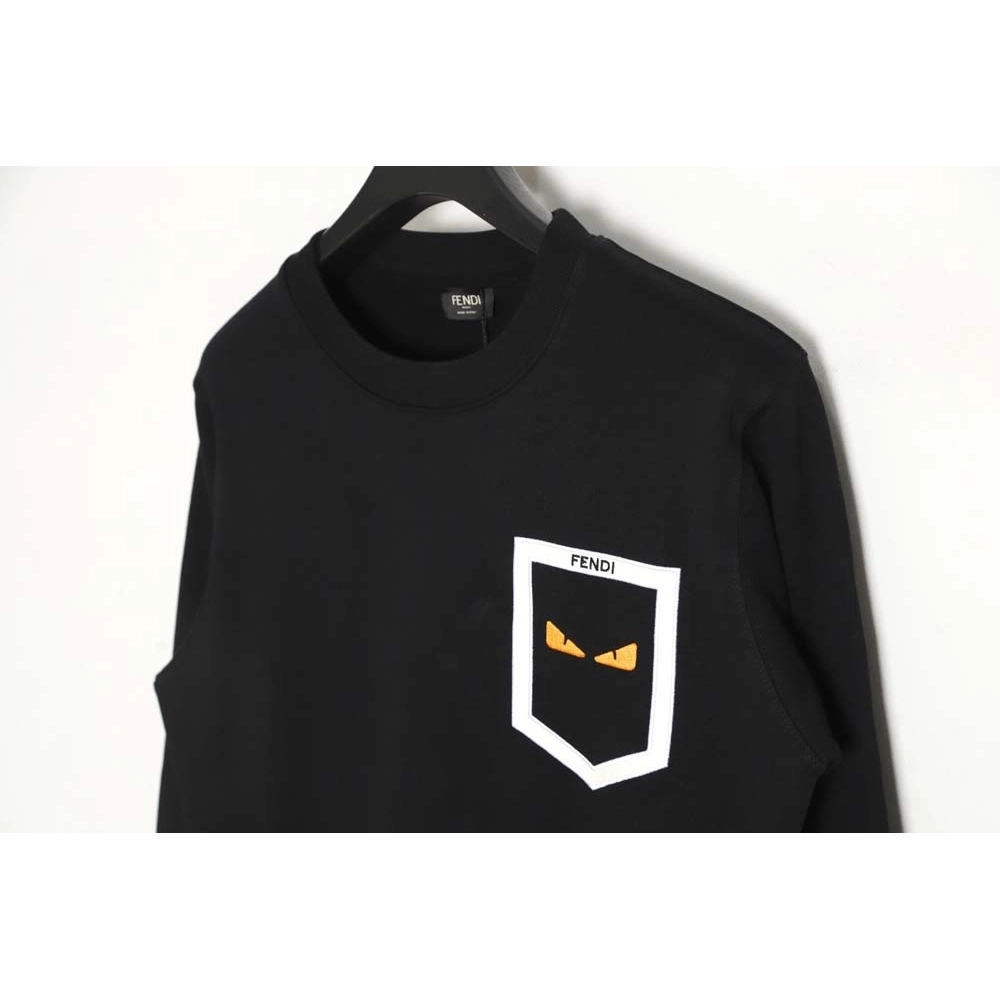 FENDI Fendi FD fake pocket monster eyes round neck sweatshirt_CM_1,Fendi Sweatshirt,Sweatshirt,APPAREL