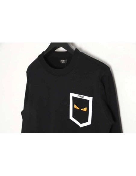 FENDI Fendi FD fake pocket monster eyes round neck sweatshirt_CM_1,Fendi Sweatshirt,Sweatshirt,APPAREL
