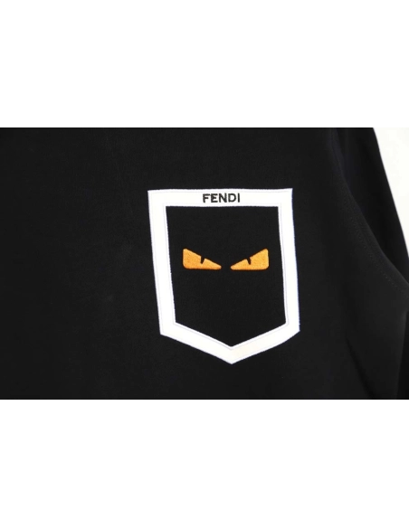FENDI Fendi FD fake pocket monster eyes round neck sweatshirt_CM_1,Fendi Sweatshirt,Sweatshirt,APPAREL