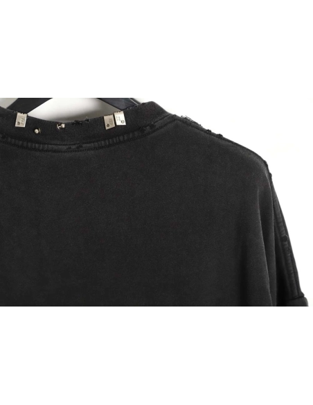 Balenciaga Balenciaga 23FW pierced buckle washed round neck sweatshirt,Balenciaga Sweatshirt,Sweatshirt,APPAREL