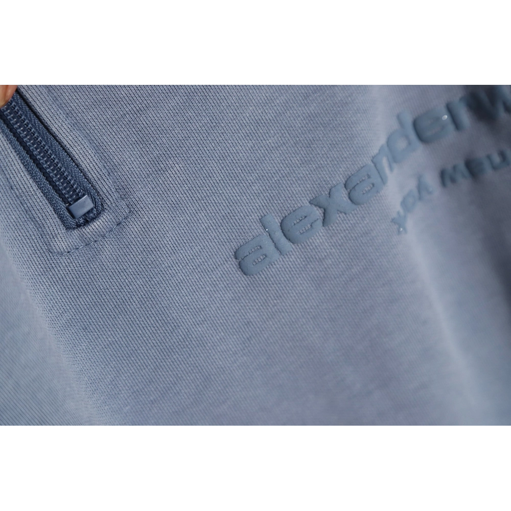 Alexander Wang 23SS foam threedimensional small letter print halfzip pullover sweatshirt,Alexander Wang Sweatshirt,Sweatshirt,AP