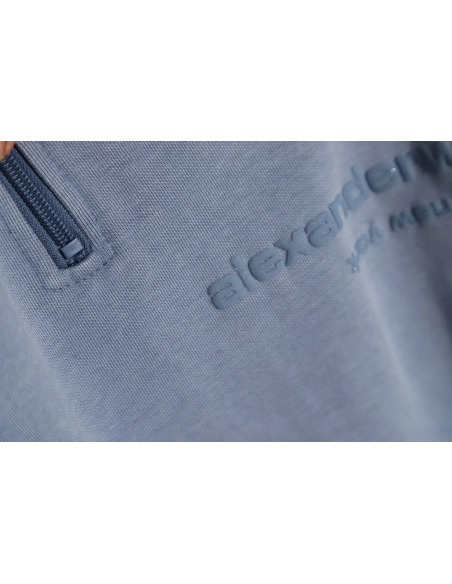 Alexander Wang 23SS foam threedimensional small letter print halfzip pullover sweatshirt,Alexander Wang Sweatshirt,Sweatshirt,AP