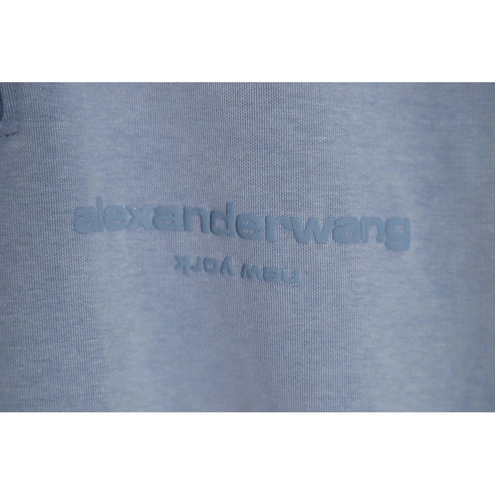 Alexander Wang 23SS foam threedimensional small letter print halfzip pullover sweatshirt,Alexander Wang Sweatshirt,Sweatshirt,AP