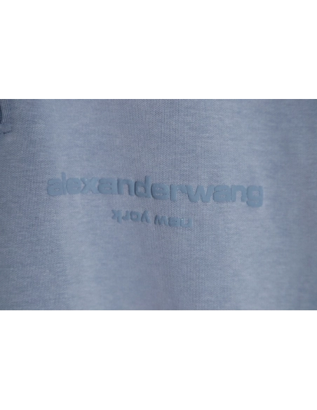 Alexander Wang 23SS foam threedimensional small letter print halfzip pullover sweatshirt,Alexander Wang Sweatshirt,Sweatshirt,AP