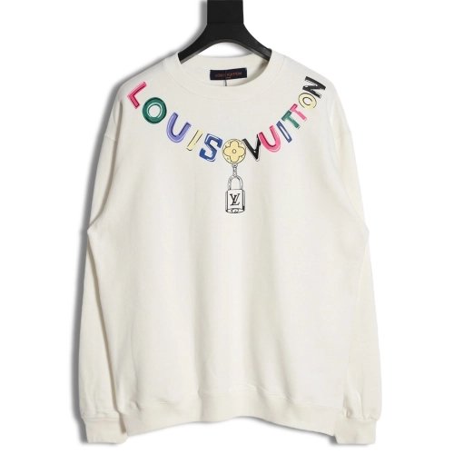 Louis vuitton colorful printed beaded chain sweatshirt,Louis Vuitton Sweatshirt,Sweatshirt,APPAREL