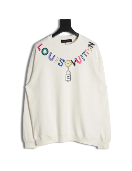 Louis vuitton colorful printed beaded chain sweatshirt,Louis Vuitton Sweatshirt,Sweatshirt,APPAREL