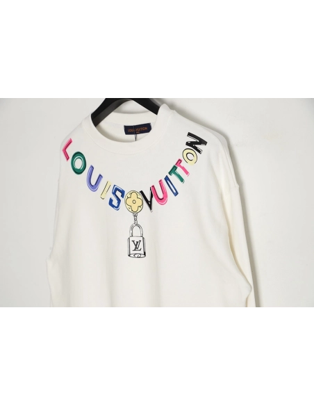 Louis vuitton colorful printed beaded chain sweatshirt,Louis Vuitton Sweatshirt,Sweatshirt,APPAREL