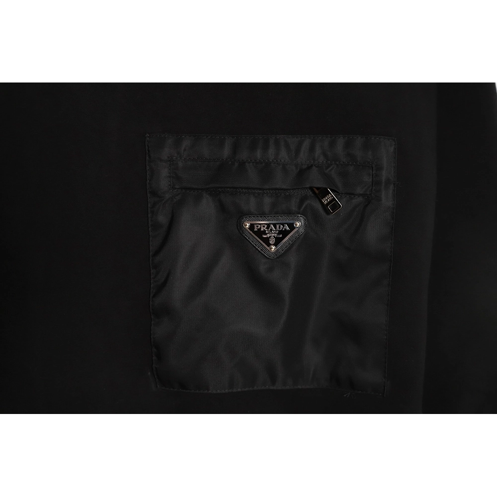 Prada 22Fw triangle pocket crew neck sweatshirt,Prada Sweatshirt,Sweatshirt,APPAREL