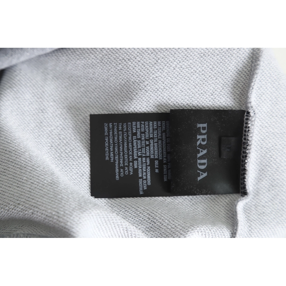 Prada classic embroidered logo crew neck sweatshirt,Prada Sweatshirt,Sweatshirt,APPAREL