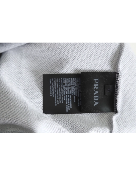 Prada classic embroidered logo crew neck sweatshirt,Prada Sweatshirt,Sweatshirt,APPAREL