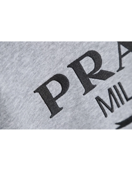 Prada classic embroidered logo crew neck sweatshirt,Prada Sweatshirt,Sweatshirt,APPAREL