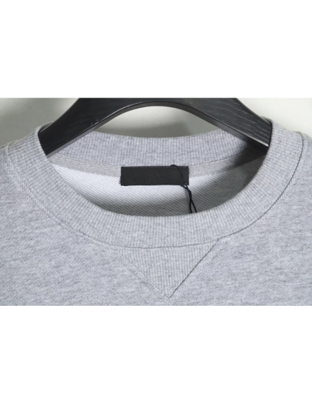 Prada classic embroidered logo crew neck sweatshirt,Prada Sweatshirt,Sweatshirt,APPAREL