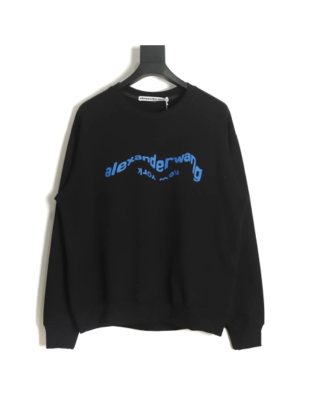 Alexander Wang 22FW Twisted Letters Crewneck Sweatshirt TSK1,Alexander Wang Sweatshirt,Sweatshirt,APPAREL