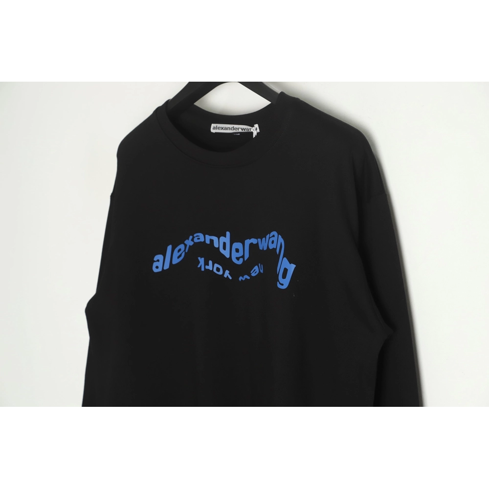 Alexander Wang 22FW Twisted Letters Crewneck Sweatshirt TSK1,Alexander Wang Sweatshirt,Sweatshirt,APPAREL