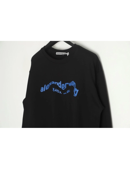 Alexander Wang 22FW Twisted Letters Crewneck Sweatshirt TSK1,Alexander Wang Sweatshirt,Sweatshirt,APPAREL