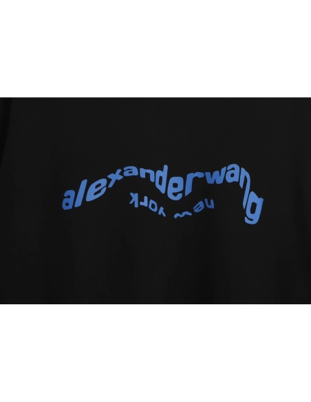 Alexander Wang 22FW Twisted Letters Crewneck Sweatshirt TSK1,Alexander Wang Sweatshirt,Sweatshirt,APPAREL