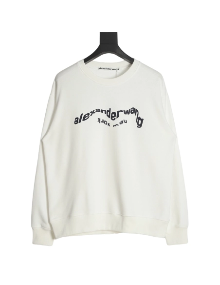 Alexander Wang 22FW Twisted Letters Crewneck Sweatshirt,Alexander Wang Sweatshirt,Sweatshirt,APPAREL