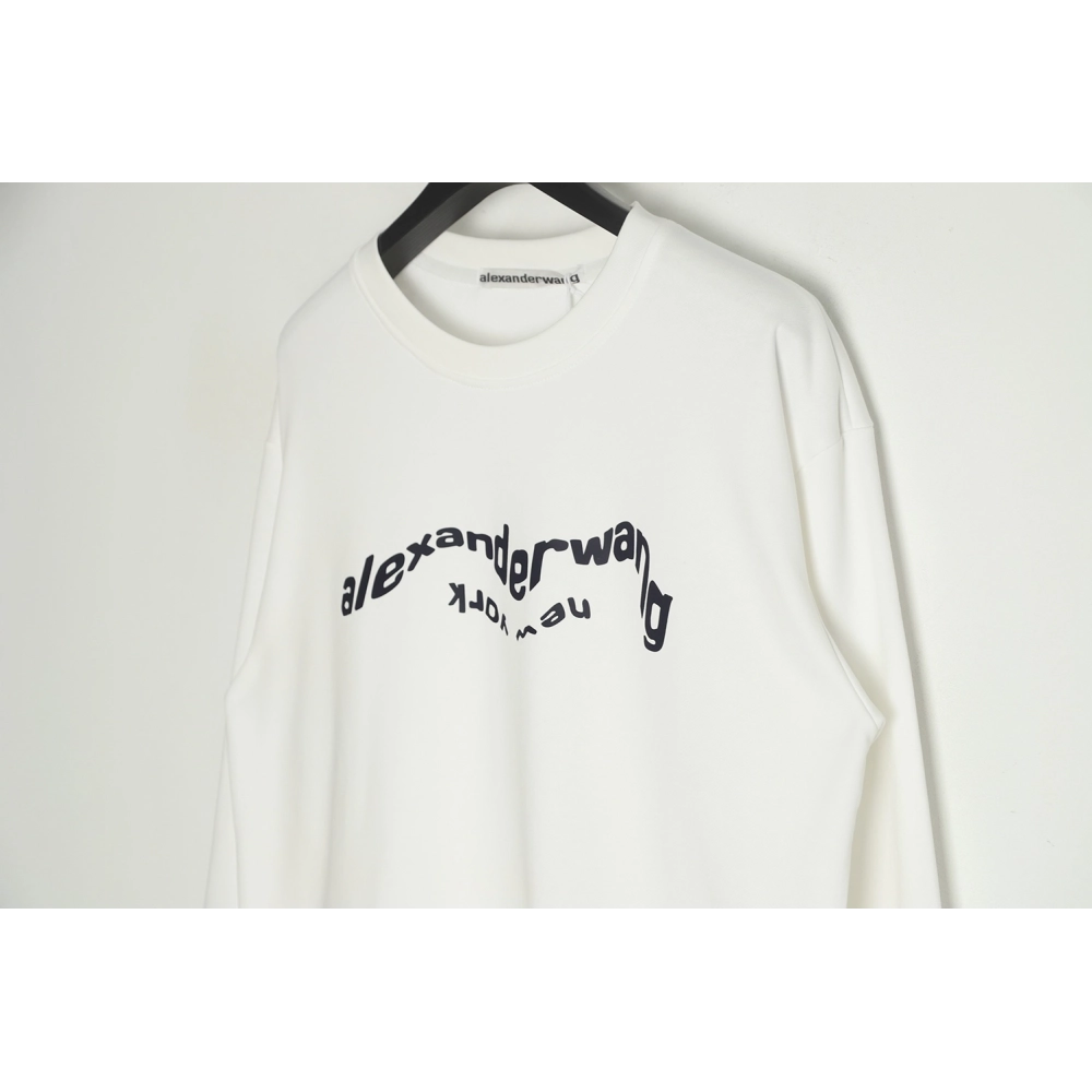 Alexander Wang 22FW Twisted Letters Crewneck Sweatshirt,Alexander Wang Sweatshirt,Sweatshirt,APPAREL