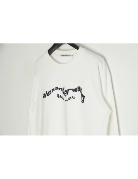 Alexander Wang 22FW Twisted Letters Crewneck Sweatshirt,Alexander Wang Sweatshirt,Sweatshirt,APPAREL