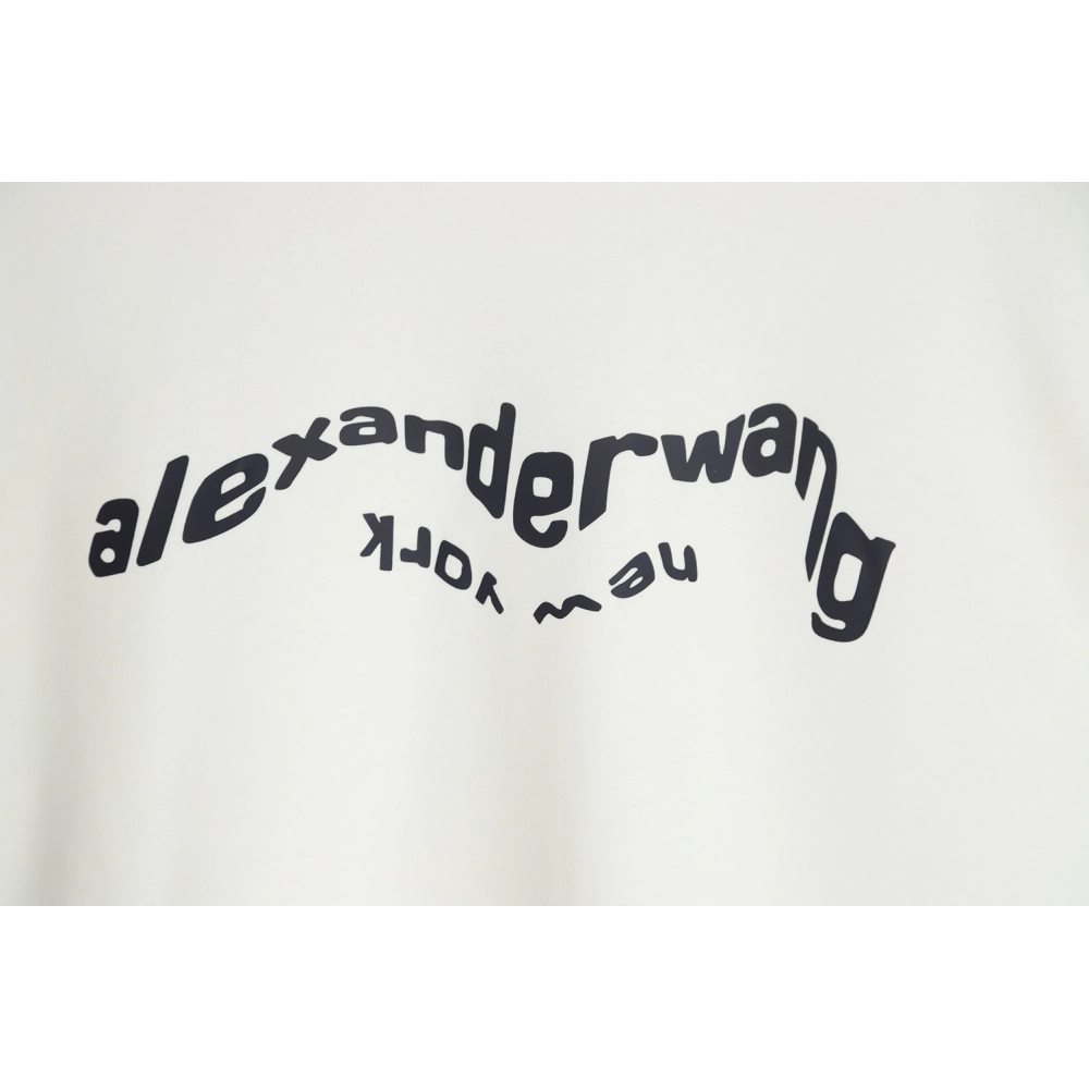 Alexander Wang 22FW Twisted Letters Crewneck Sweatshirt,Alexander Wang Sweatshirt,Sweatshirt,APPAREL