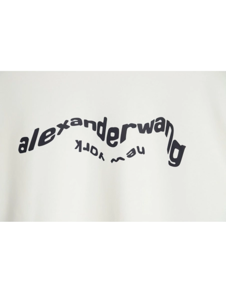 Alexander Wang 22FW Twisted Letters Crewneck Sweatshirt,Alexander Wang Sweatshirt,Sweatshirt,APPAREL
