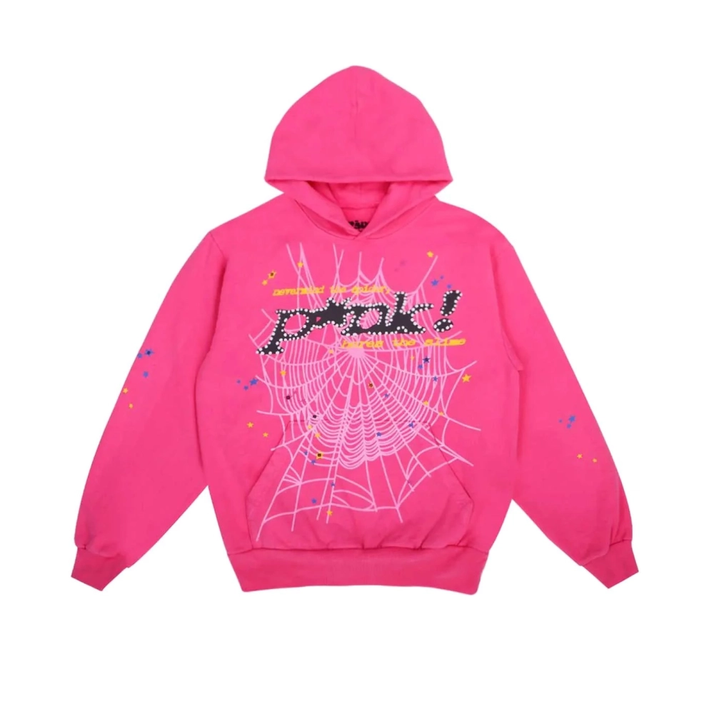 Dark Pink Spider Hoodie,Sp5der Hoodie,HOODIE,Clothing