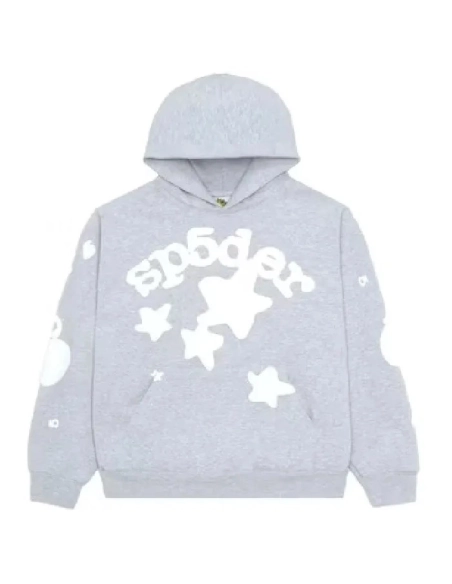 Sp5der Beluga Grey Hoodie Men Women,Sp5der Hoodie,HOODIE,Clothing