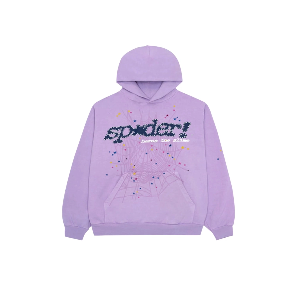 Sp5der Acai Hoodie Purple,Sp5der Hoodie,HOODIE,Clothing