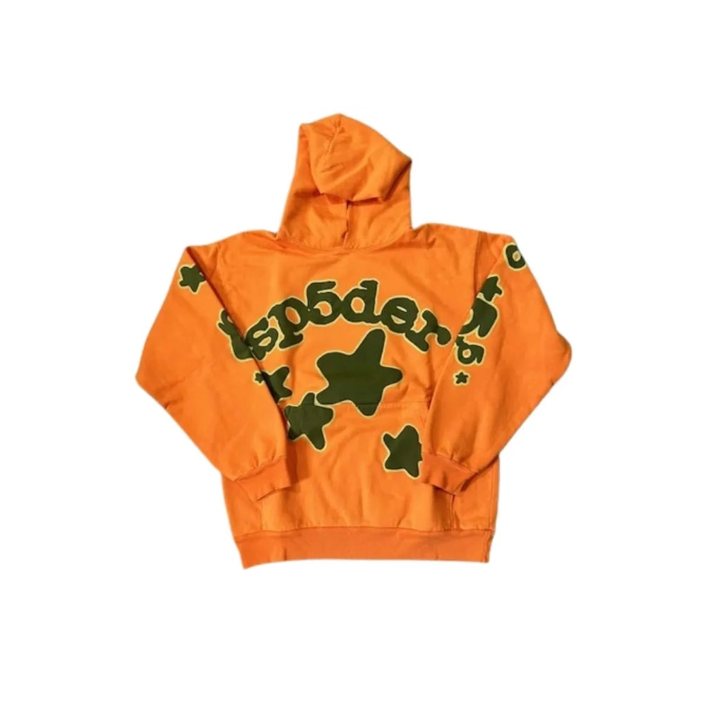 Sp5der Beluga Hoodie Orange,Sp5der Hoodie,HOODIE,Clothing