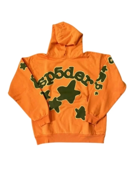 Sp5der Beluga Hoodie Orange,Sp5der Hoodie,HOODIE,Clothing