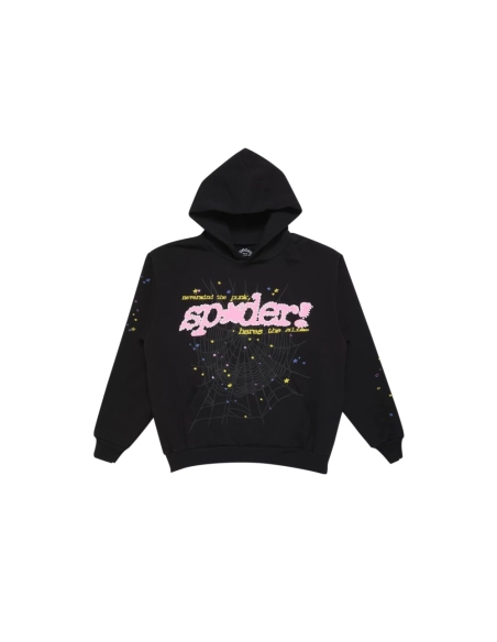 Sp5der P*NK Hoodie Black V2,Sp5der Hoodie,HOODIE,Clothing