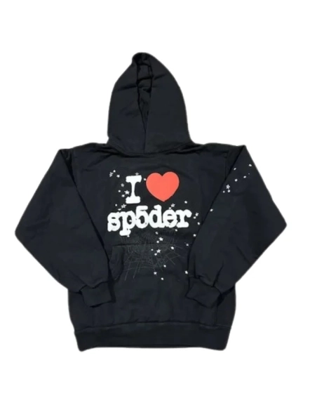 I Love Sp5der Hoodie Black,Sp5der Hoodie,HOODIE,Clothing